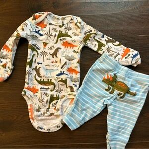 Carter's Dinosaur Print One Piece and Pants Set